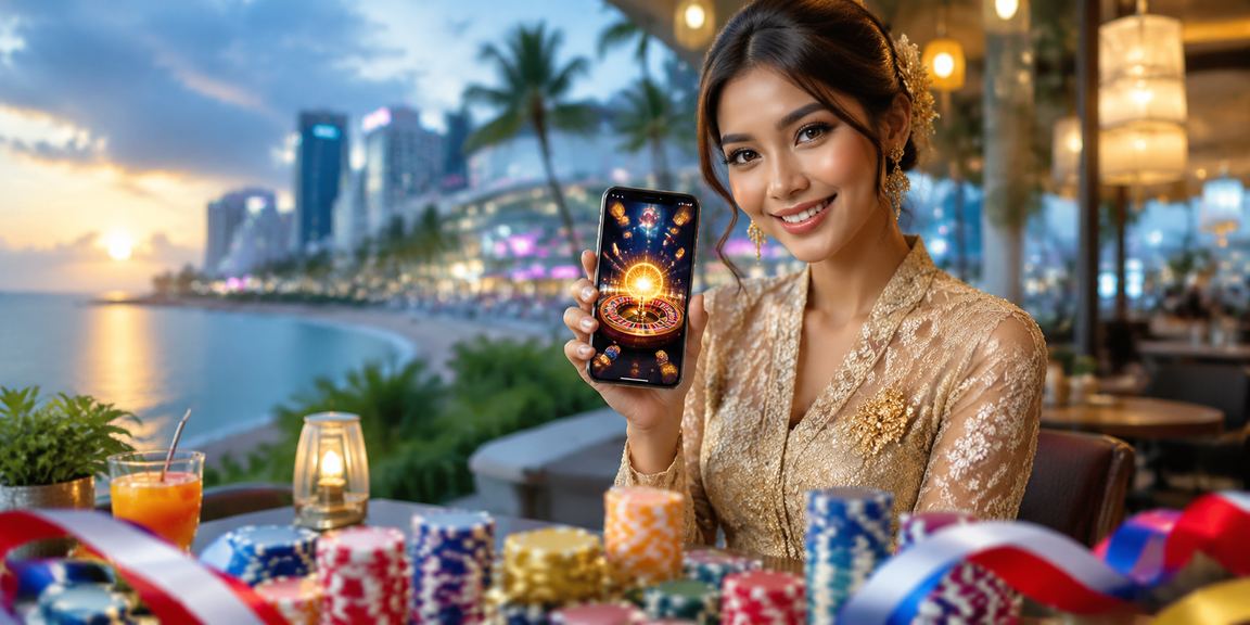 Pemain menikmati kasino mudah alih di Johor Bahru dengan pakaian kebaya